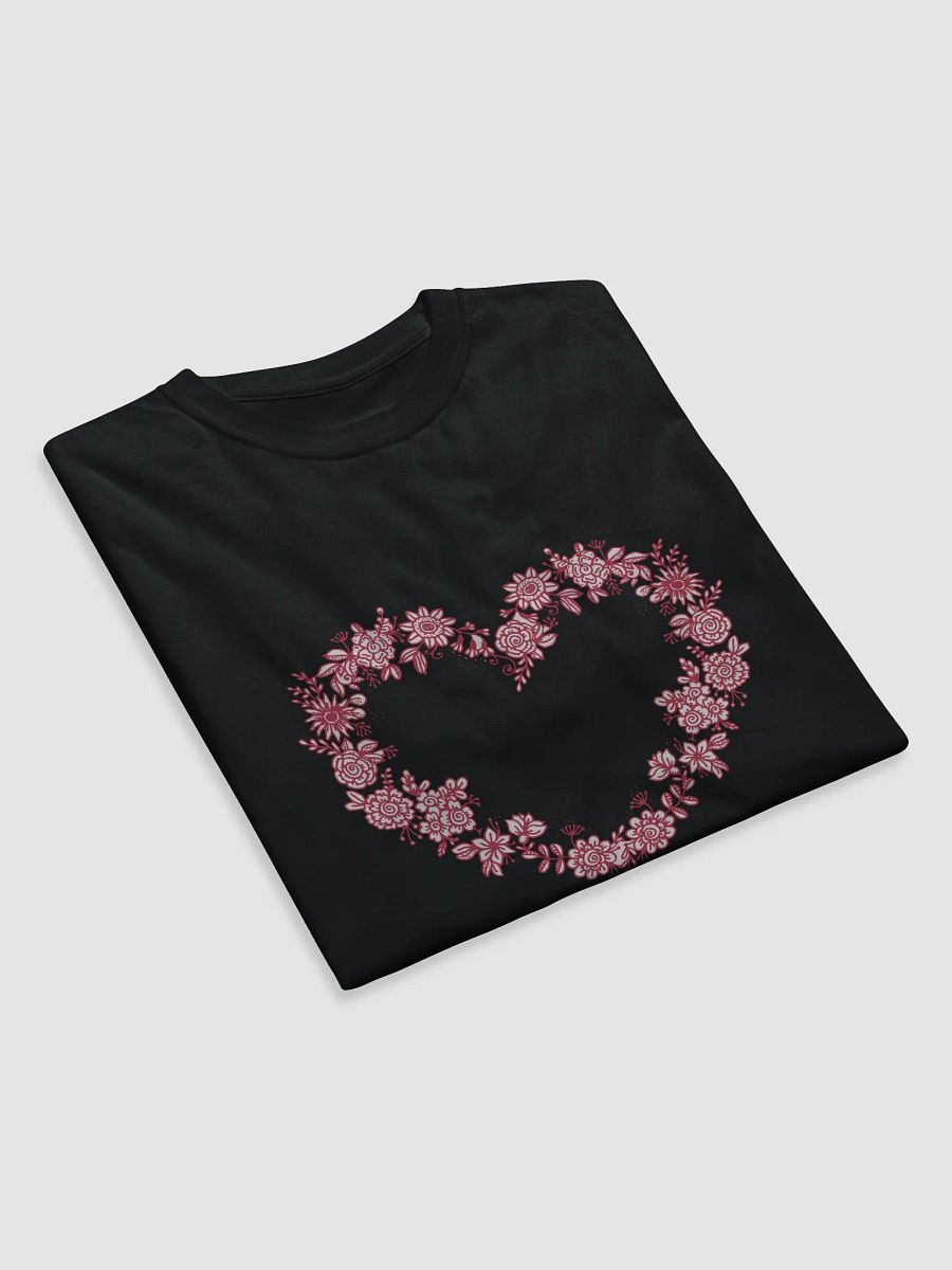 Red Floral Heart Unisex Organic T-Shirt product image (7)