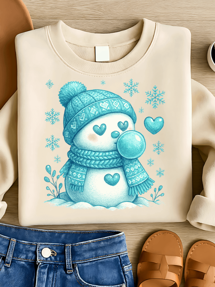 Retro Snowman Winter Sublimation PNG – Vintage Snowman Clipart for T-Shirts – Classic Festive Design – 300 DPI Instant Digital Download product image (1)