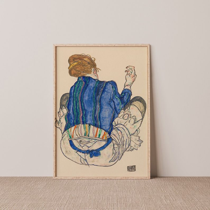 Seated Woman, Back View (1917) by Egon Schiele product image (19)