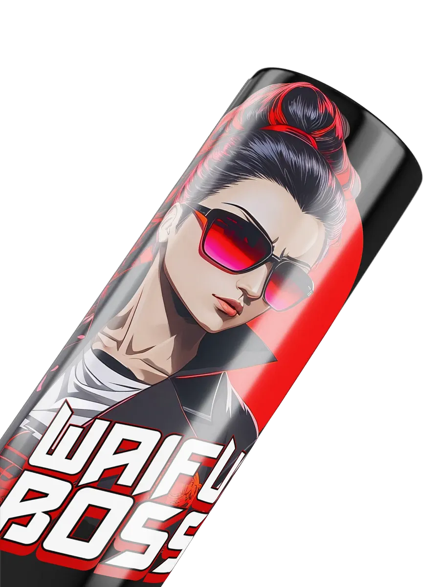 Waifu Boss 20 oz Skinny Stainless Steel Tumbler - Black - v2 product image (6)