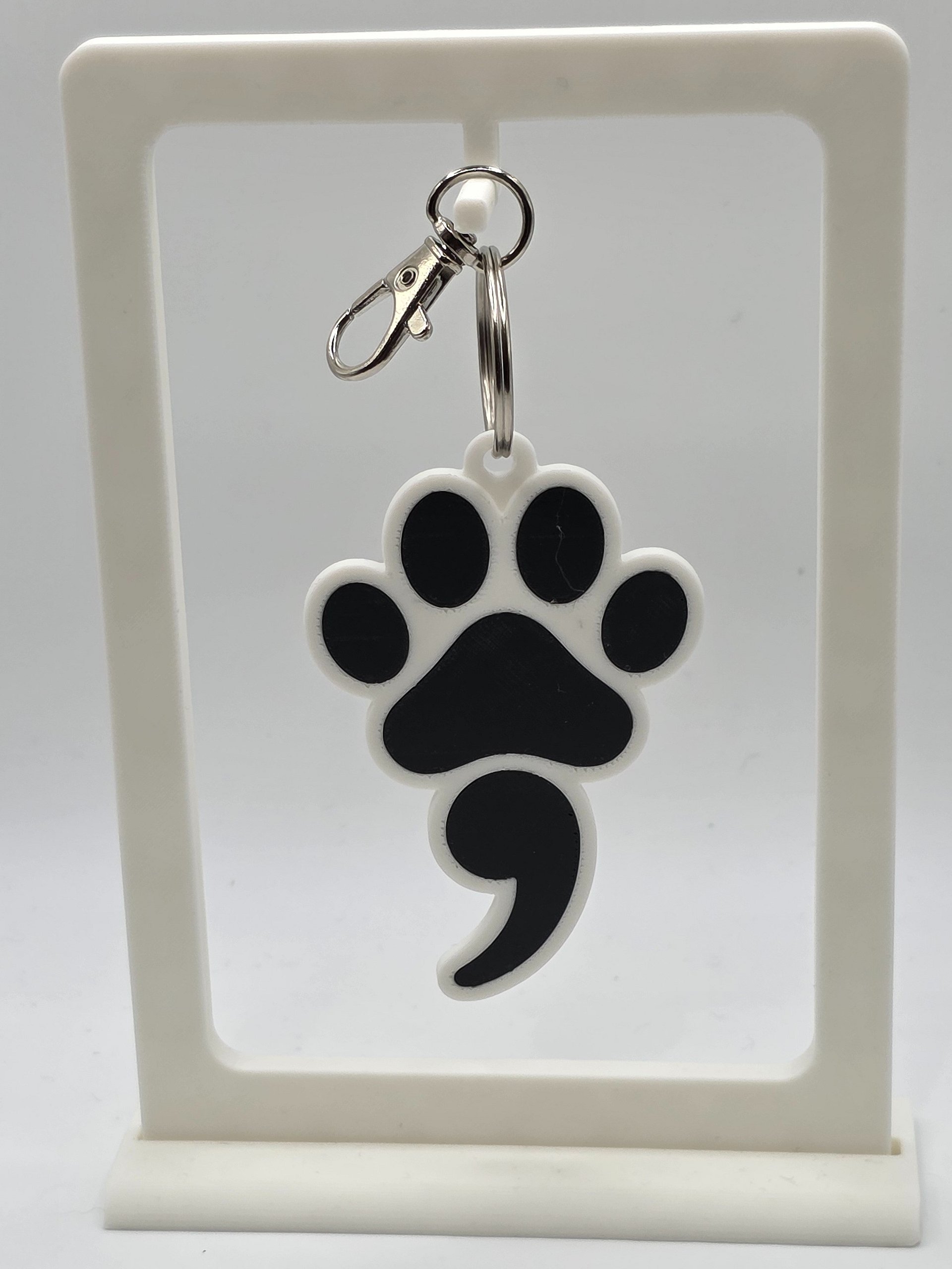 🐾 Dog Paw Semicolon Keychain | Symbol of Strength & Hope product image (1)