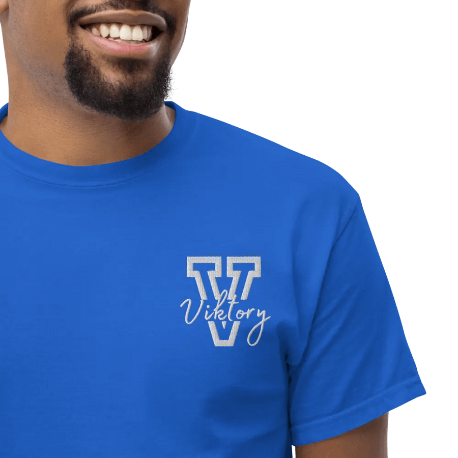 Adult Shirt Blue (white logo) product image (5)