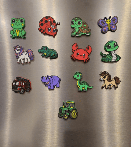3D Printed Fridge Magnets, Cute Animal & Vehicle Designs, Handmade PLA Magnets, Kitchen or Locker Decor, Gift for All Ages, Kubby Kove product image (9)