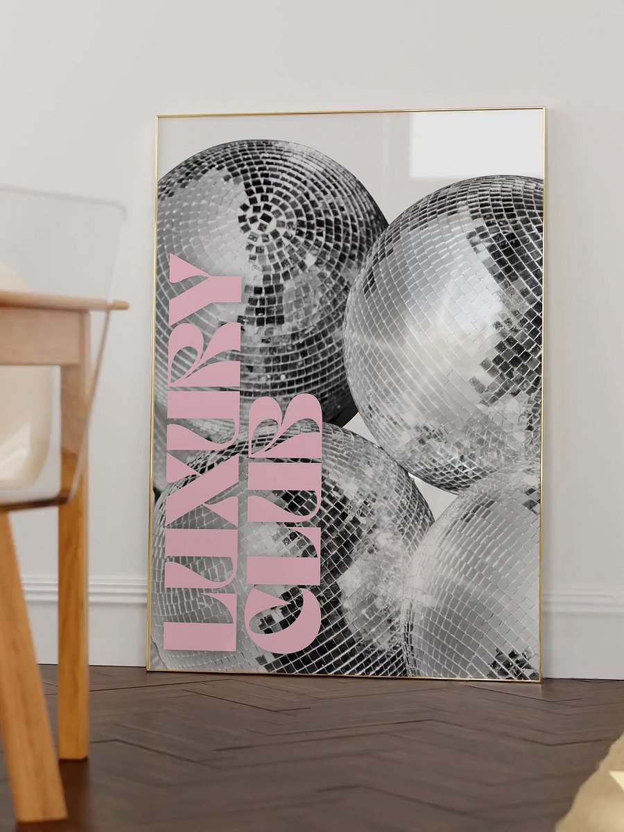 Funky Disco Ball Pink Black and White Luxury Club product image (30)