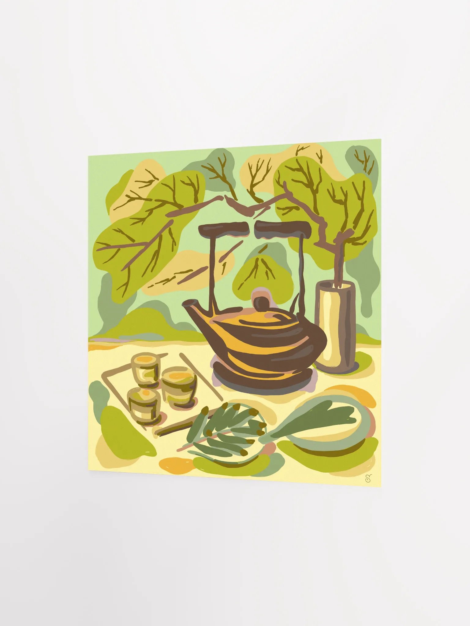 Vibrant Tea Time Illustration Poster - Coffee Shop No. 2 product image (2)