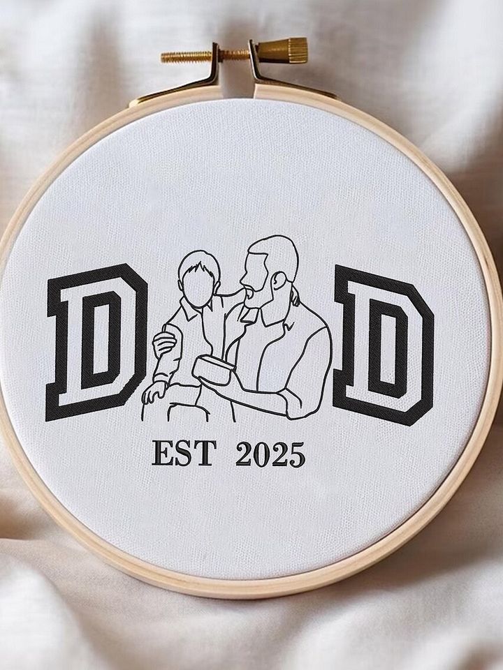 Father’s Day Gift for Dad | Custom Embroidery Portrait Digital File | Personalized Stitch Design | Embroidery Photo File | Digital Download product image (2)