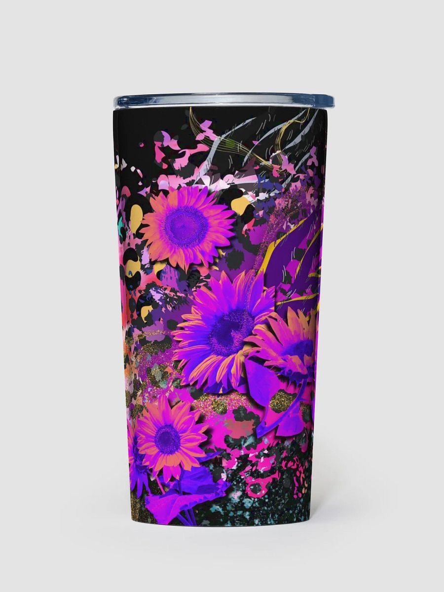 magenta sunflower leopard print 20oz Stainless Steel Tumbler gift for trendy friends ladies daughters product image (1)