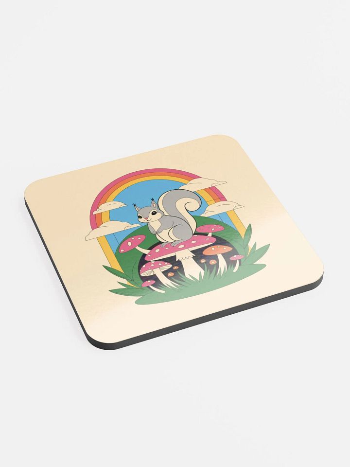 Durable HQ Coaster: 70s Pooky on a Mushroom. Pink product image (2)