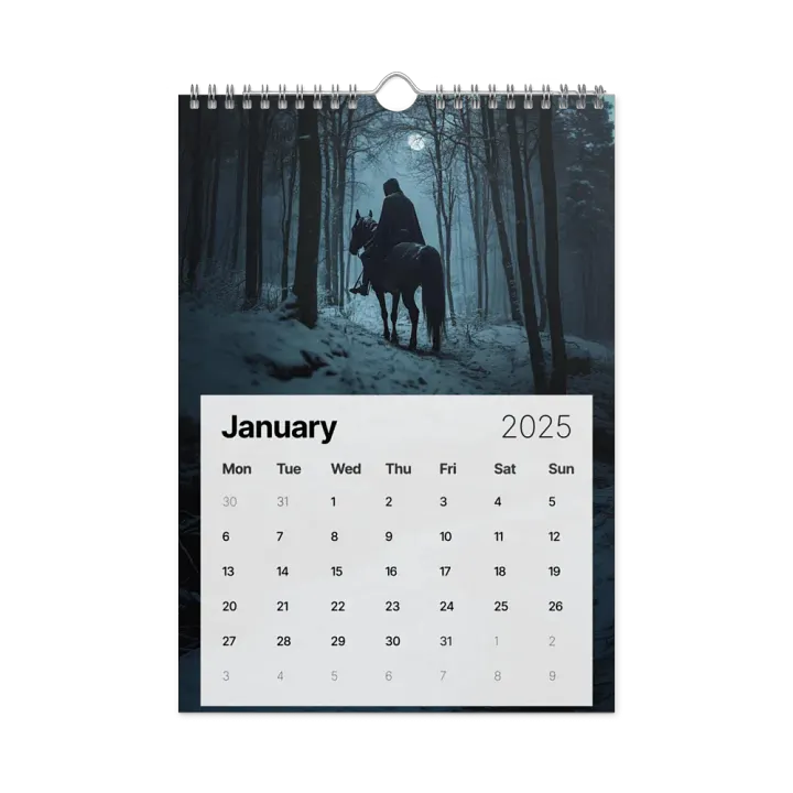 Dark Rider Wall Calendar (2025) by Allcolor product image (2)