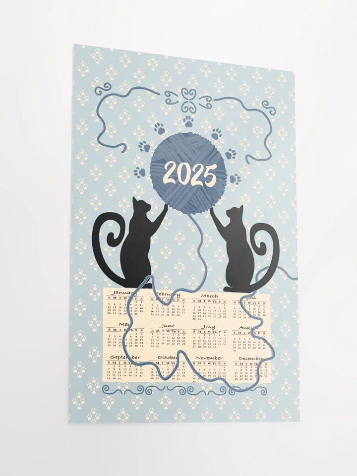 "Cat’s At Play" 2025 Calendar Poster – Blue product image (2)