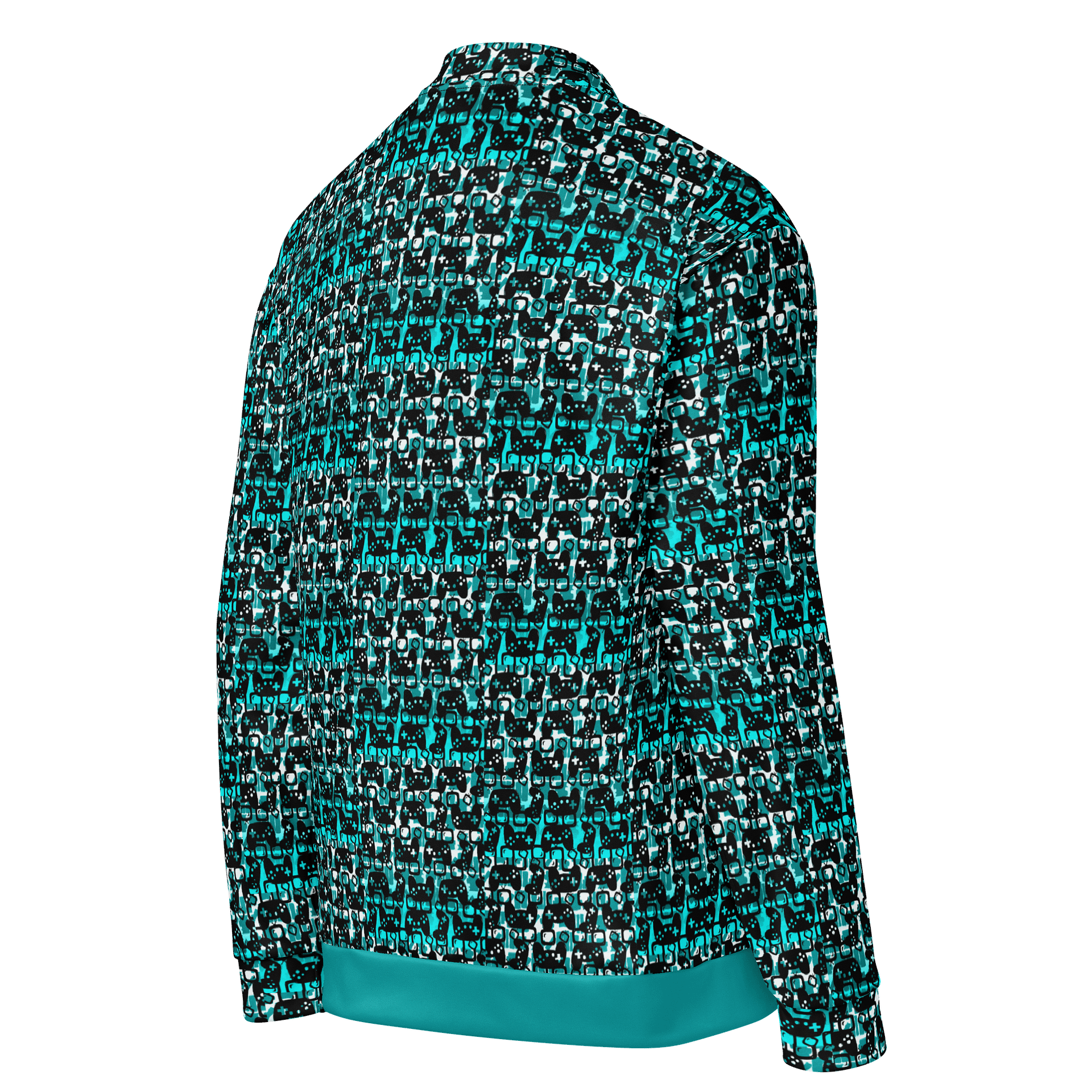 Story Lover Unisex Bomber Jacket (Teal and Black) product image (4)