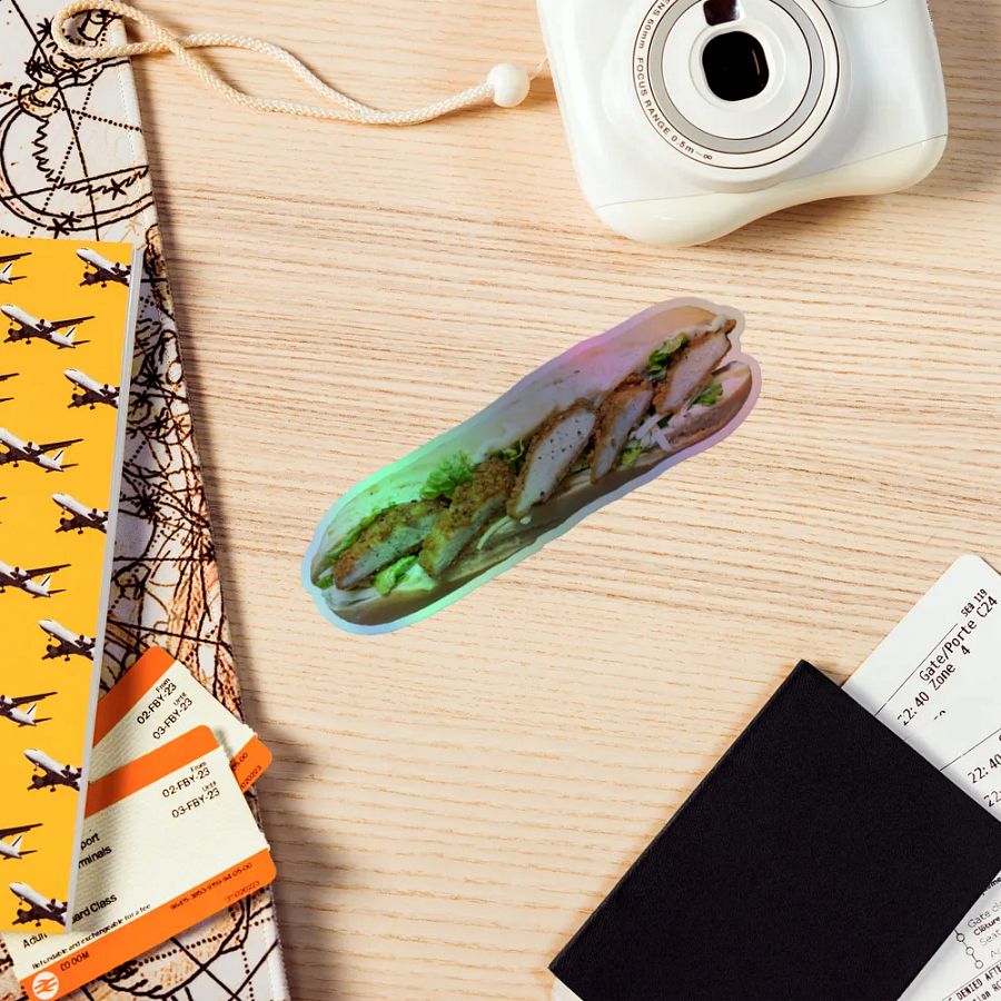 Chicken Fillet Roll Holographic Sticker product image (8)