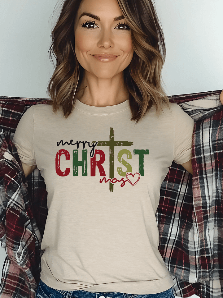 Merry Christmas Cross T-Shirt product image (1)