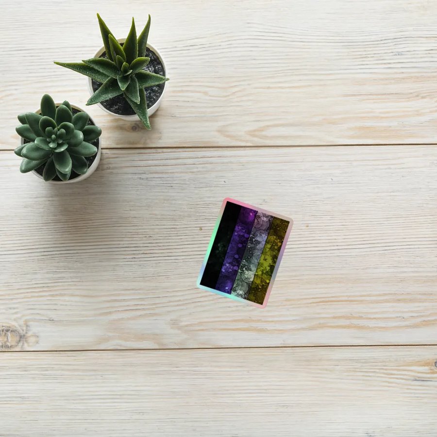 Nonbinary Pride Flag Sticker (Textured Variation) product image (10)
