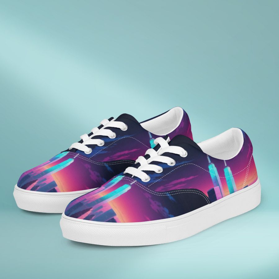 Vaporwave New York City All Over Print Canvas Shoes product image (6)