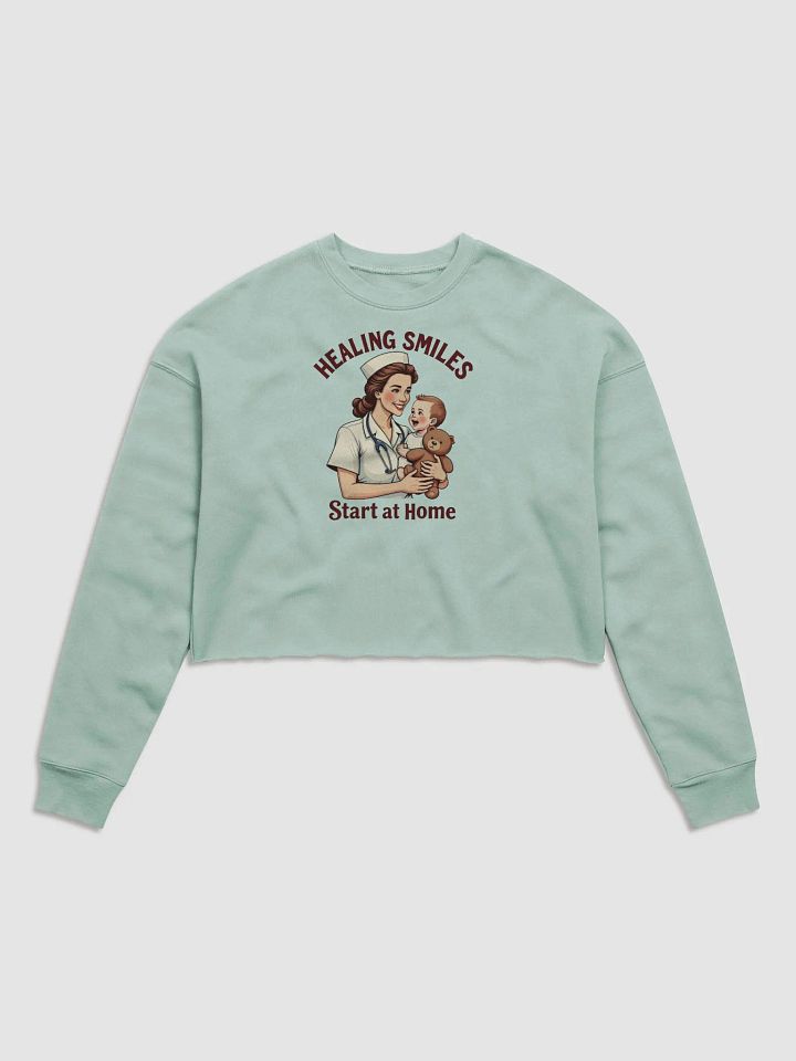 medical moms, dads, Healing Smiles Nurse Fleece Crop Sweatshirt product image (2)