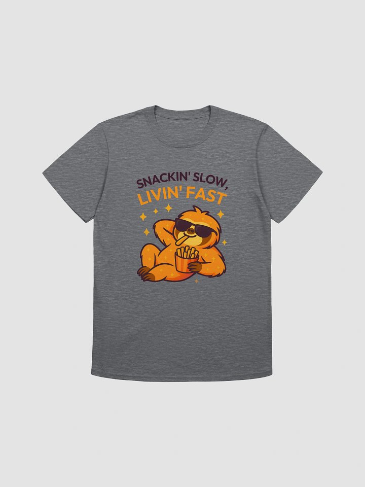 Snackin’ Slow, Livin’ Fast – Funny Sloth Fries T-Shirt | Sloths Having Snacks Collection product image (1)