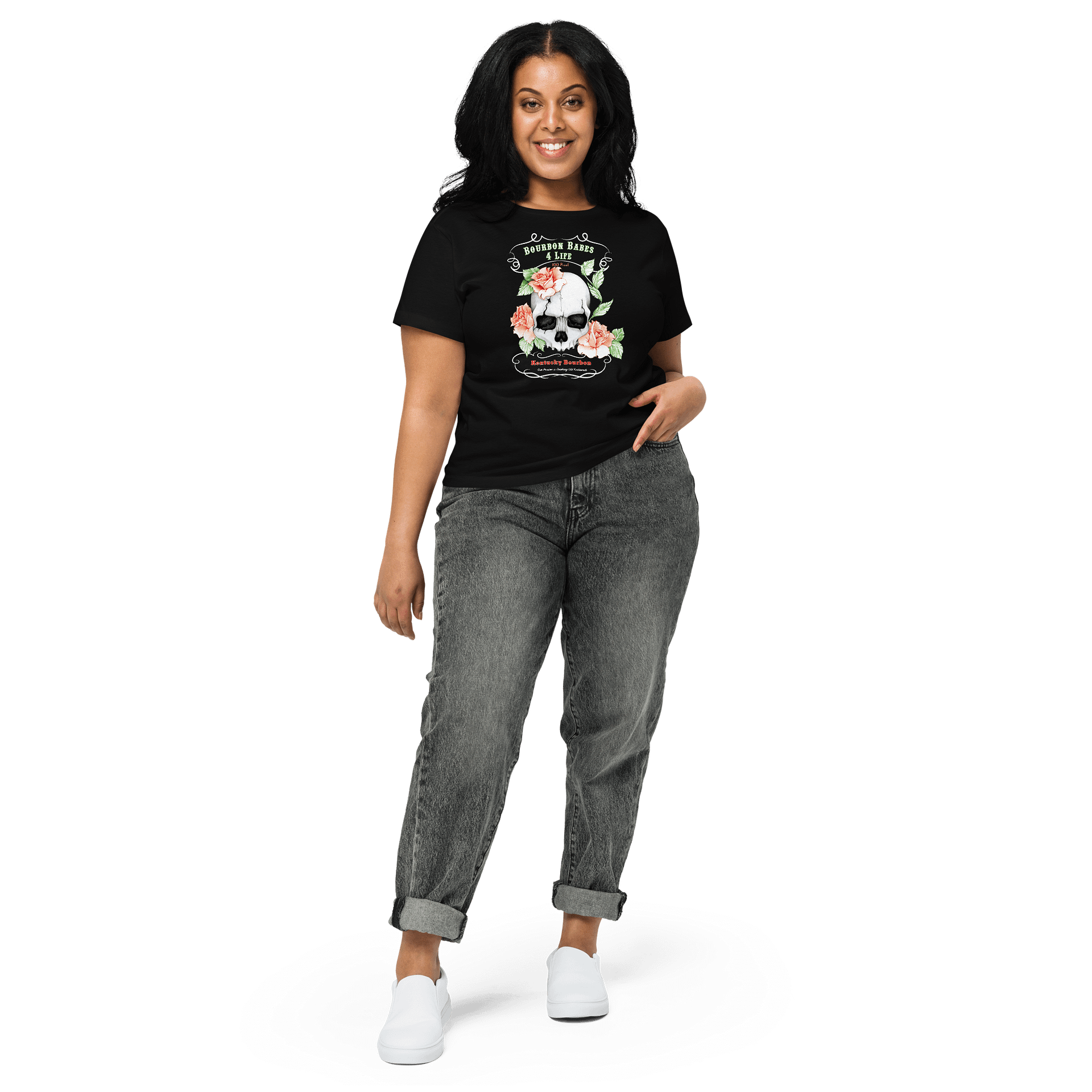 Bourbon Babes Skull Roses Tee product image (3)