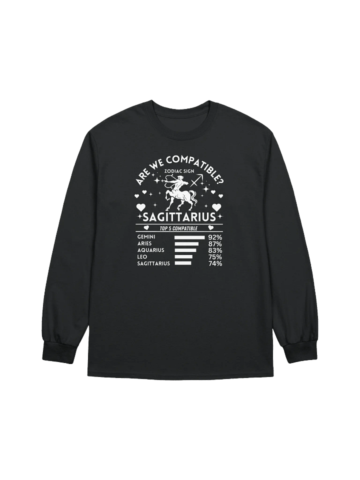 Sagittarius Zodiac Sign Romantic Compatibility - Gildan Ultra Cotton Unisex Long Sleeve T-Shirt - Dark Colors product image (2)