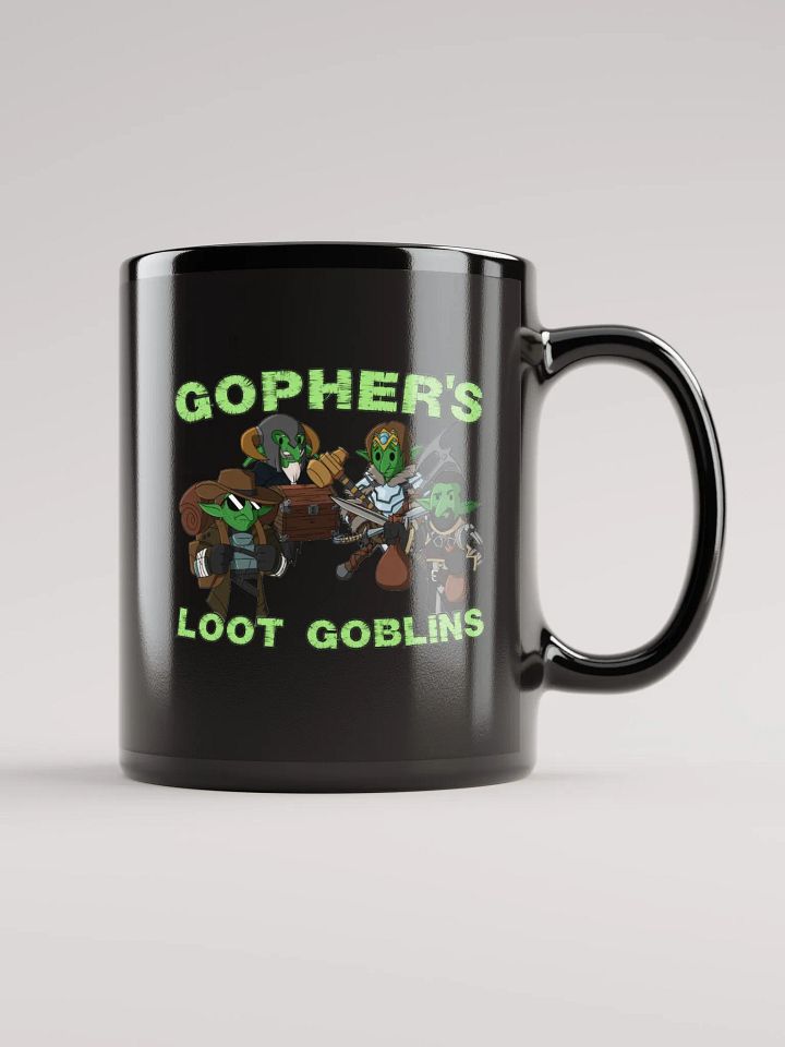 Gopher's Green Loot Goblins Black Mug product image (1)