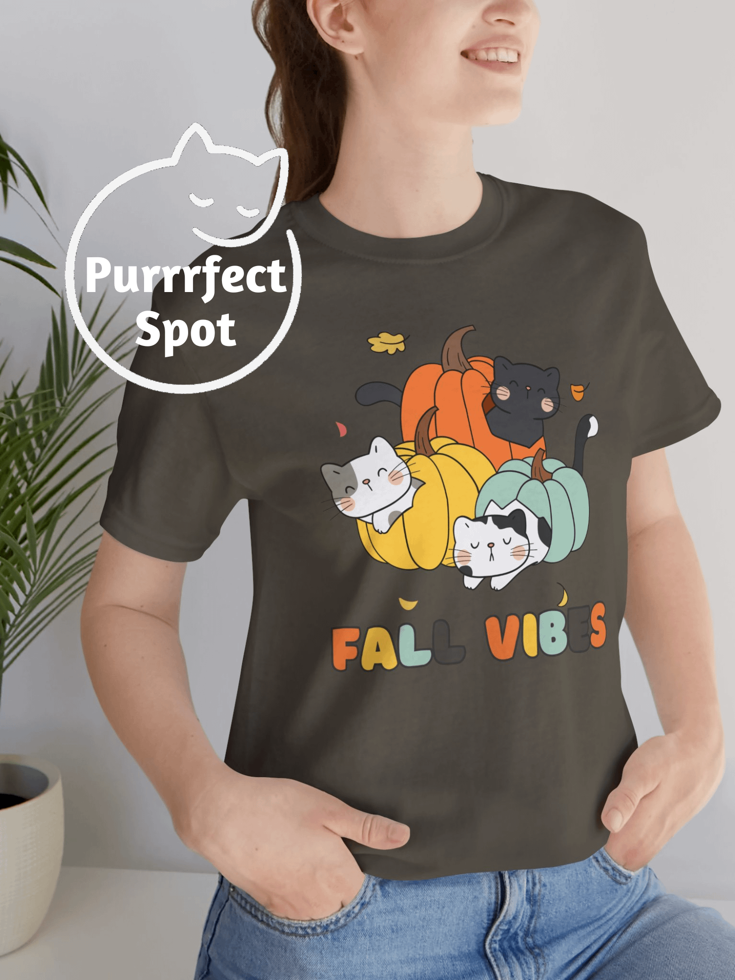 Fall Vibe Cat Trio Tee product image (8)