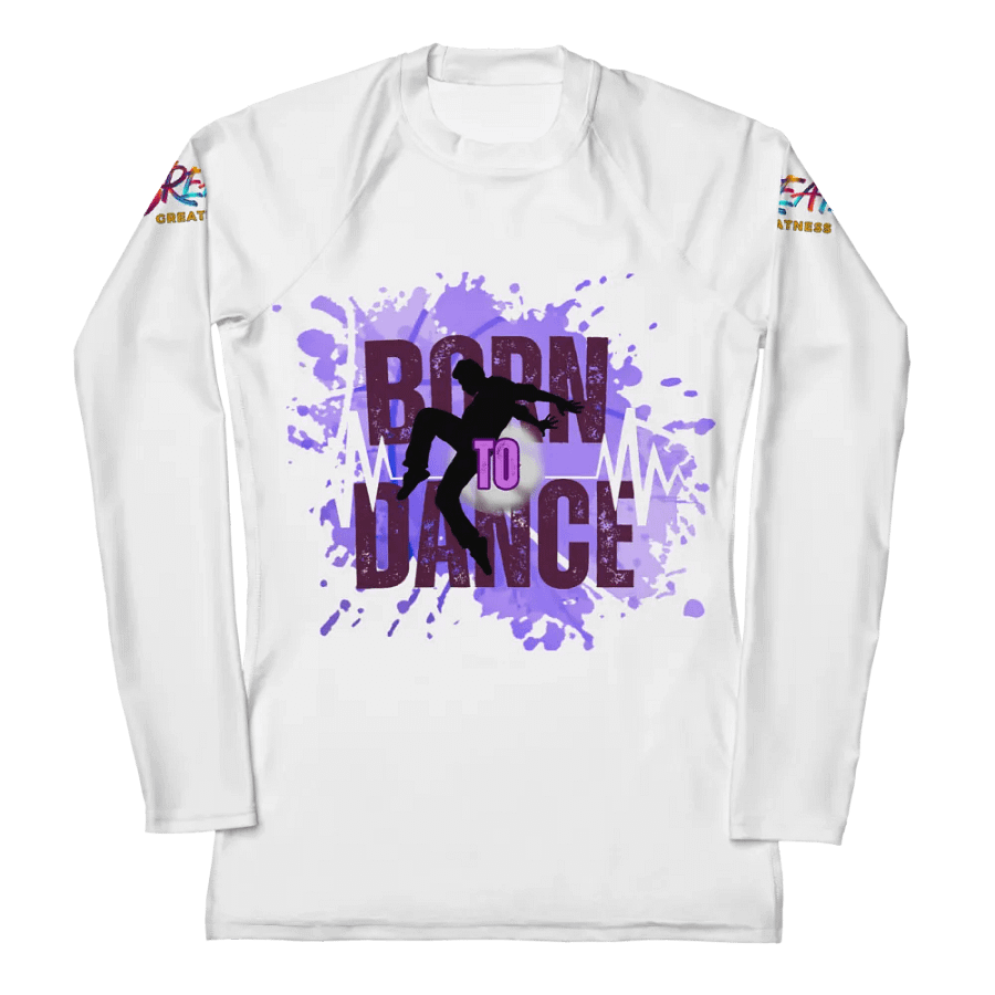 Born to Dance His Silhouette Vibrant Splatter Rash Guard product image (1)