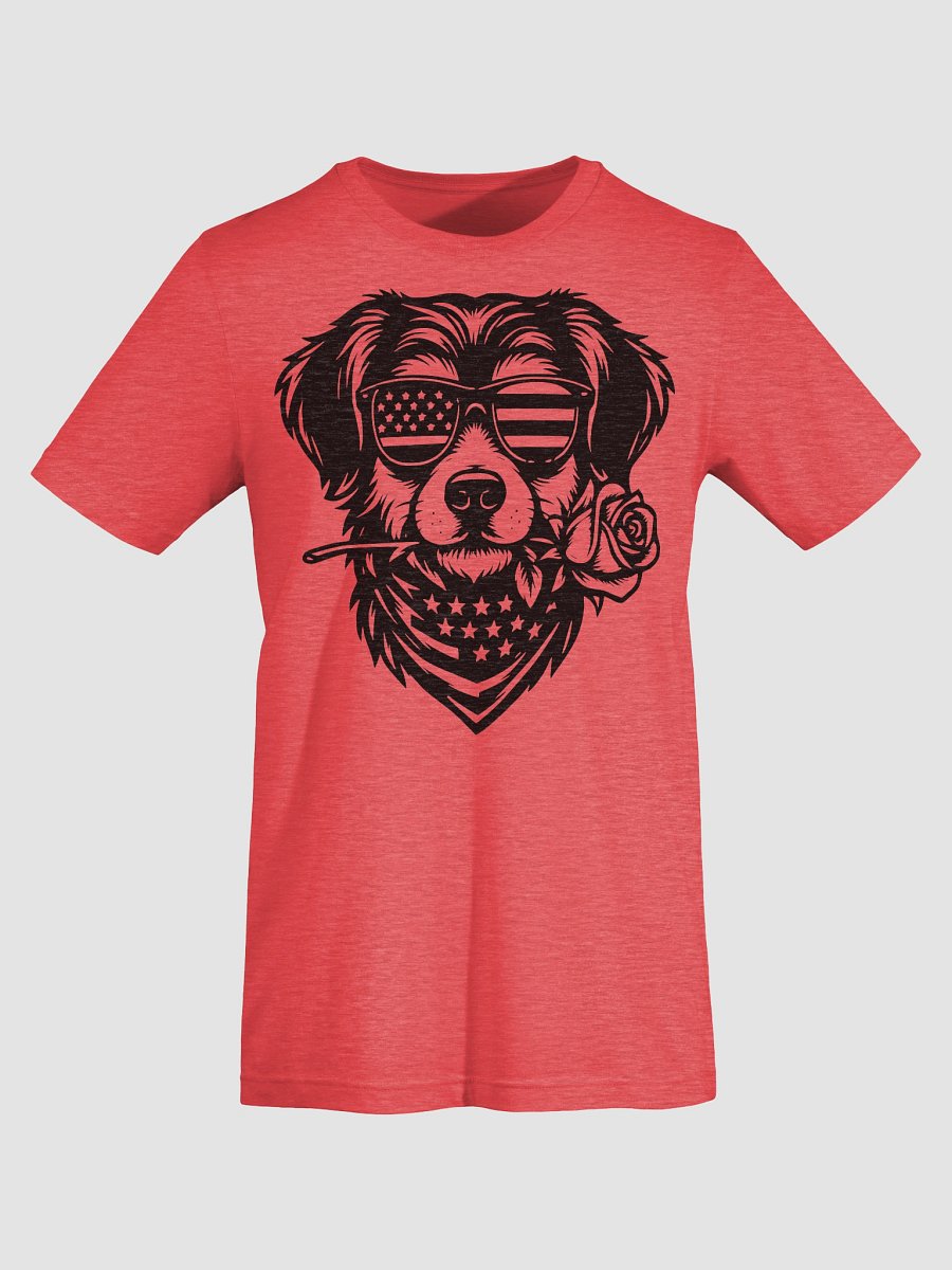 Cool Patriotic Dog Wearing Sunglasses & Rose | Border Collie T-Shirt product image (7)