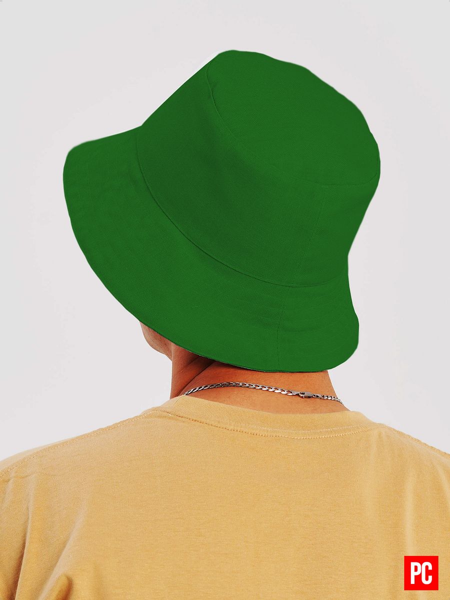 Plain Color Dark Green Bucket Hat product image (3)