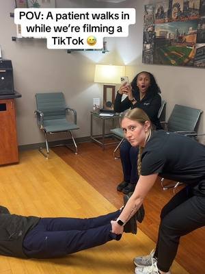 Filming TikToks? ✅ Helping patients? ✅ Keeping things interesting? Always. 😅 - - - #ChiropracticHumor #OfficeLife #ChiropracticAssistants #ChiropracticClinic #POV        