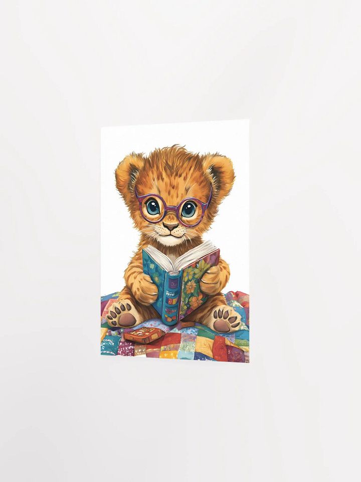 Whimsical Baby Lion Reading Poster product image (17)