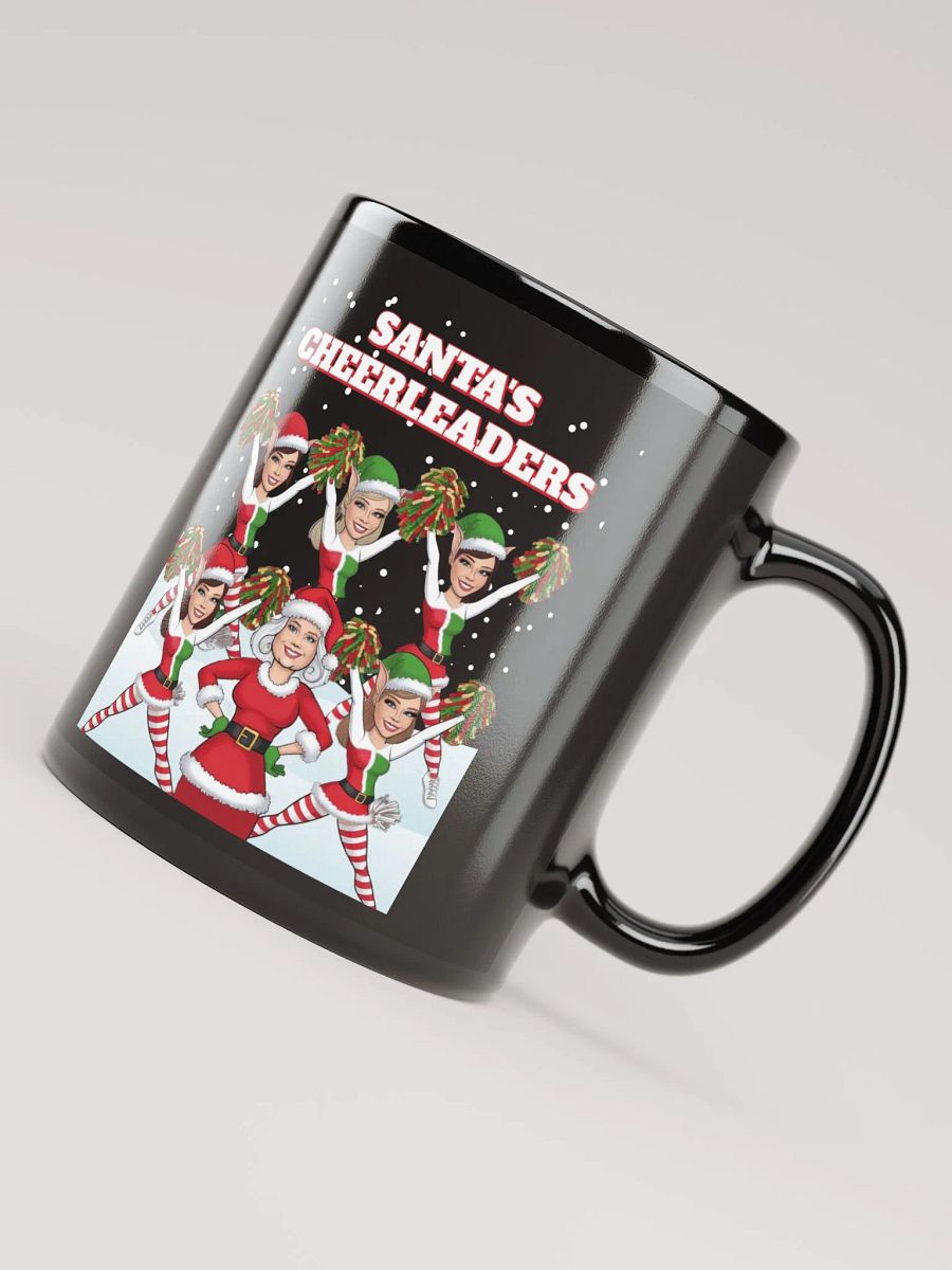Santa's Cheerleaders Elves Squad Black Mug product image (7)