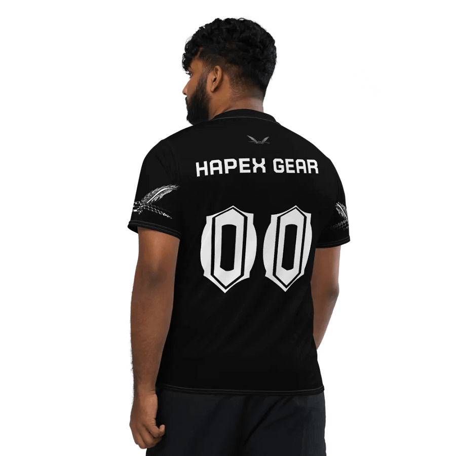 Recycled Unisex Sports Jersey - Capital - Black - White HApex Gear White Logo product image (7)