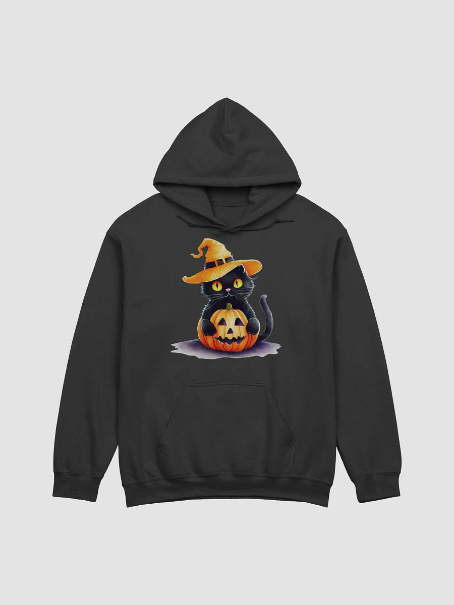 Black Cat in Pumpkin Costume for Halloween Decoration product image (1)