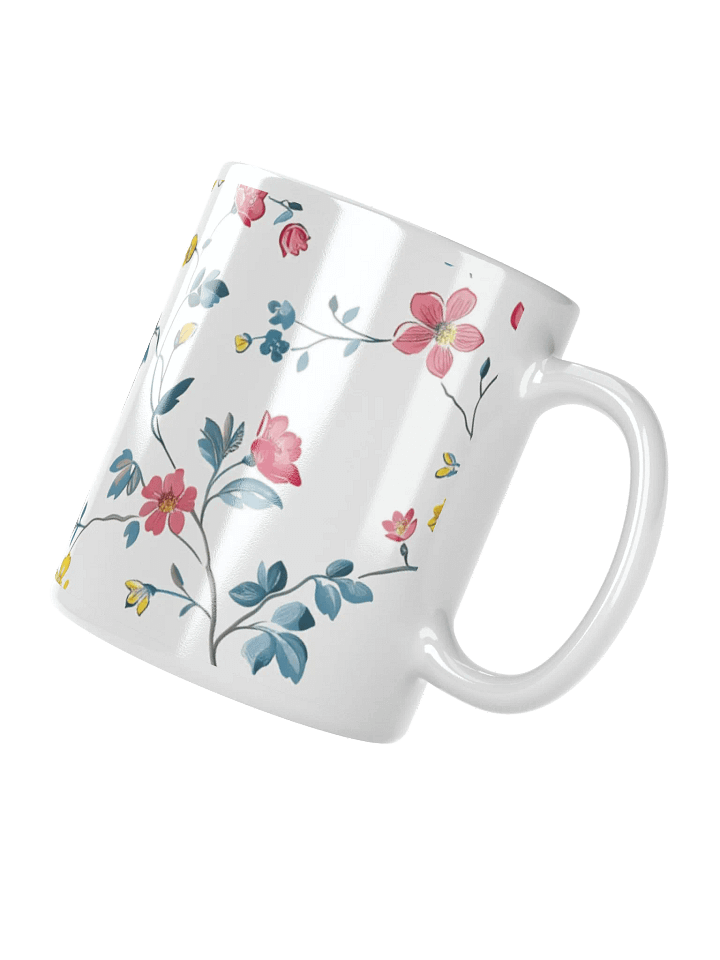 Multicolor Floral White Glossy Ceramic Mug by Treasure Pie product image (4)
