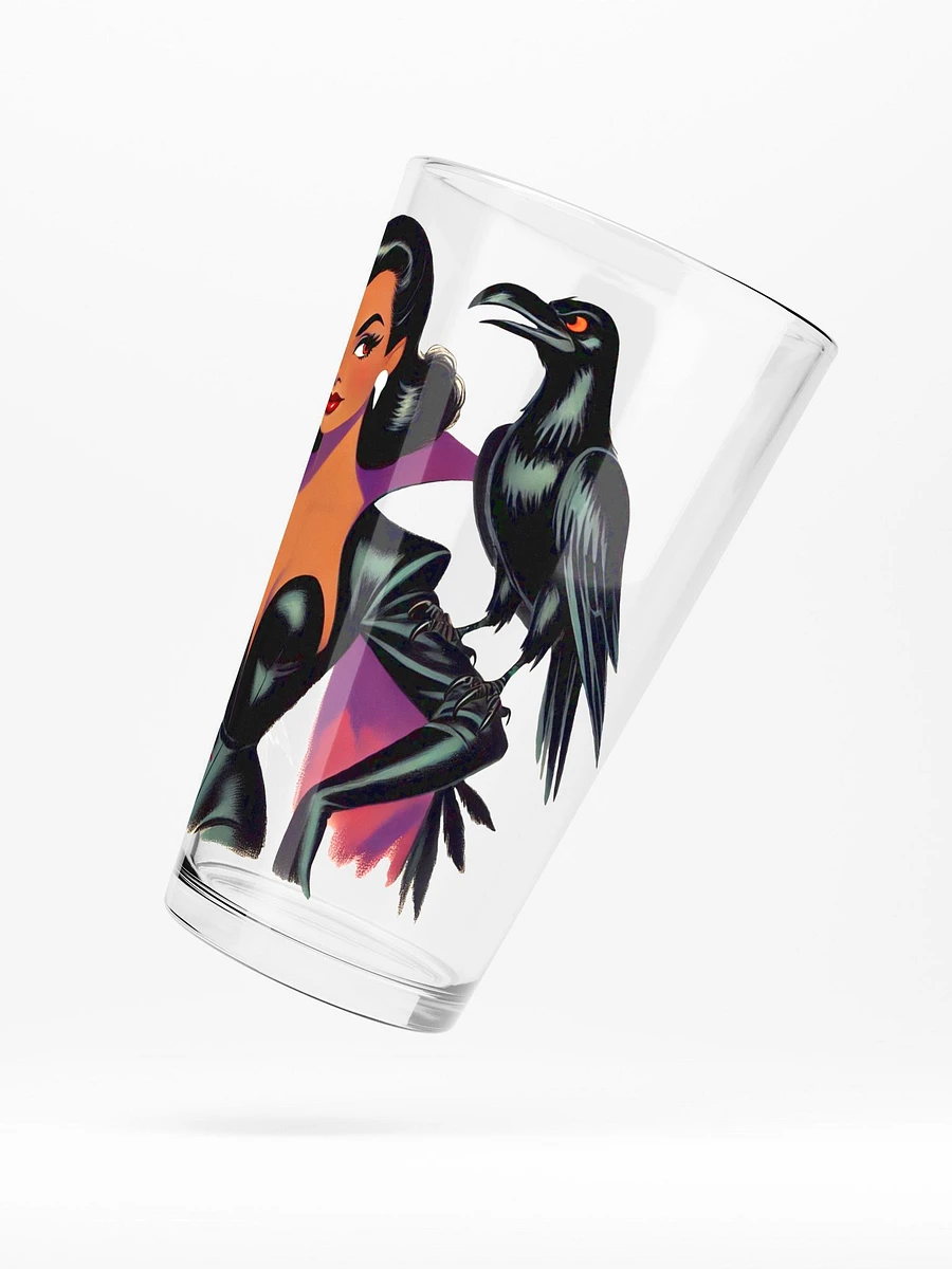 Beautiful Woman with Raven 16 oz Glass product image (5)