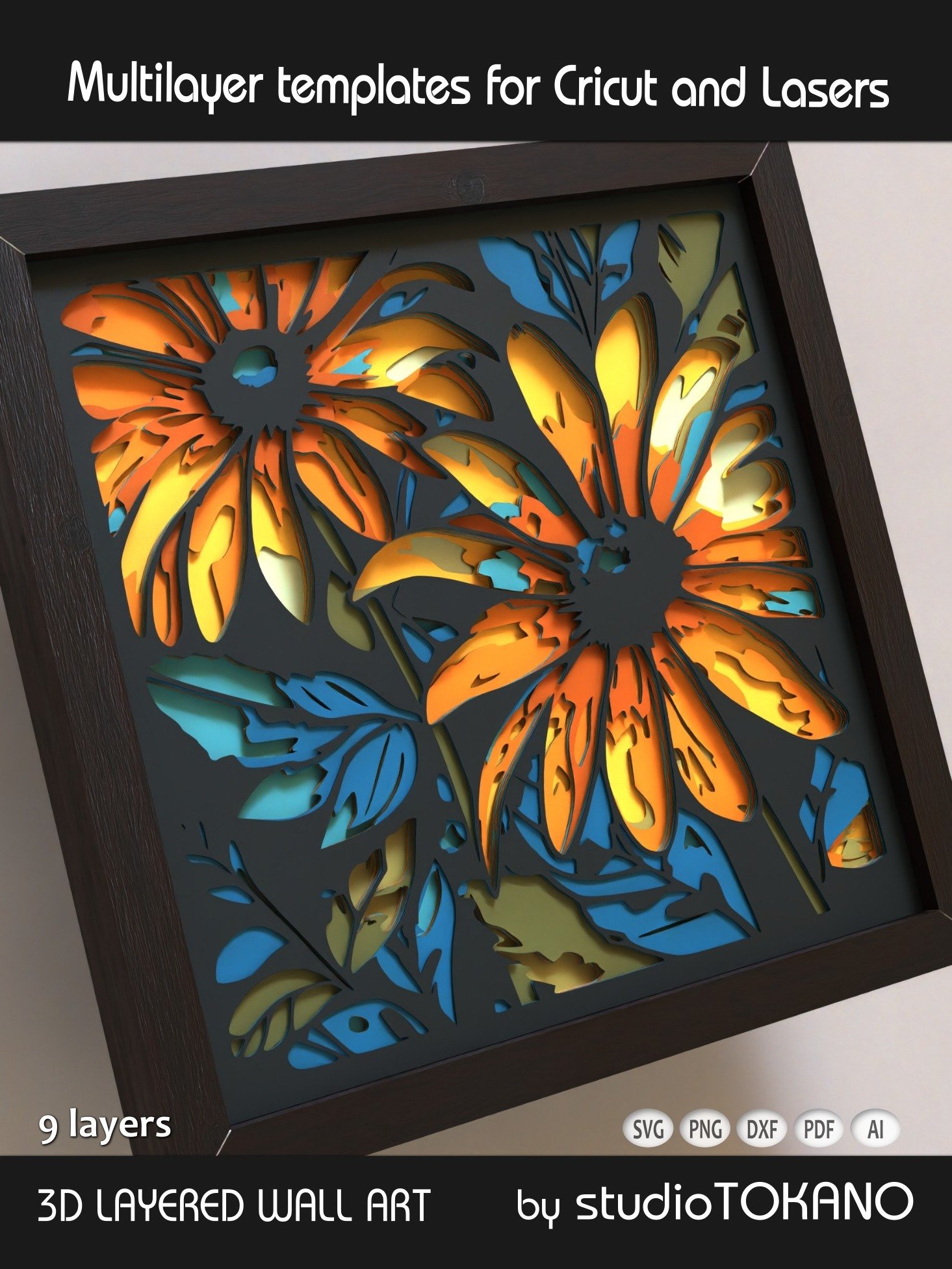 Sunflowers 3D SVG Cut File product image (2)