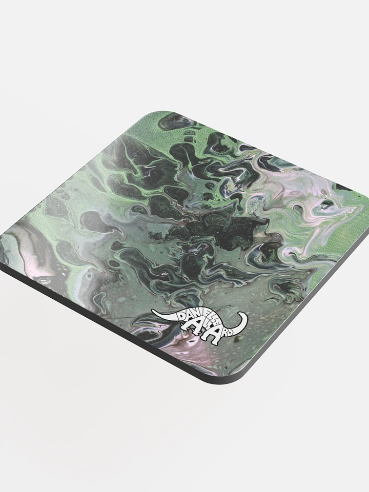 Metallic Green Fluid Acrylic Coaster product image (1)