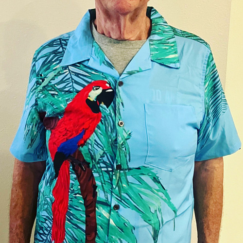 Feeling a little tropical?? 
Here is my wonderful model. He had to put on the new shirt collection right away. These are now ...