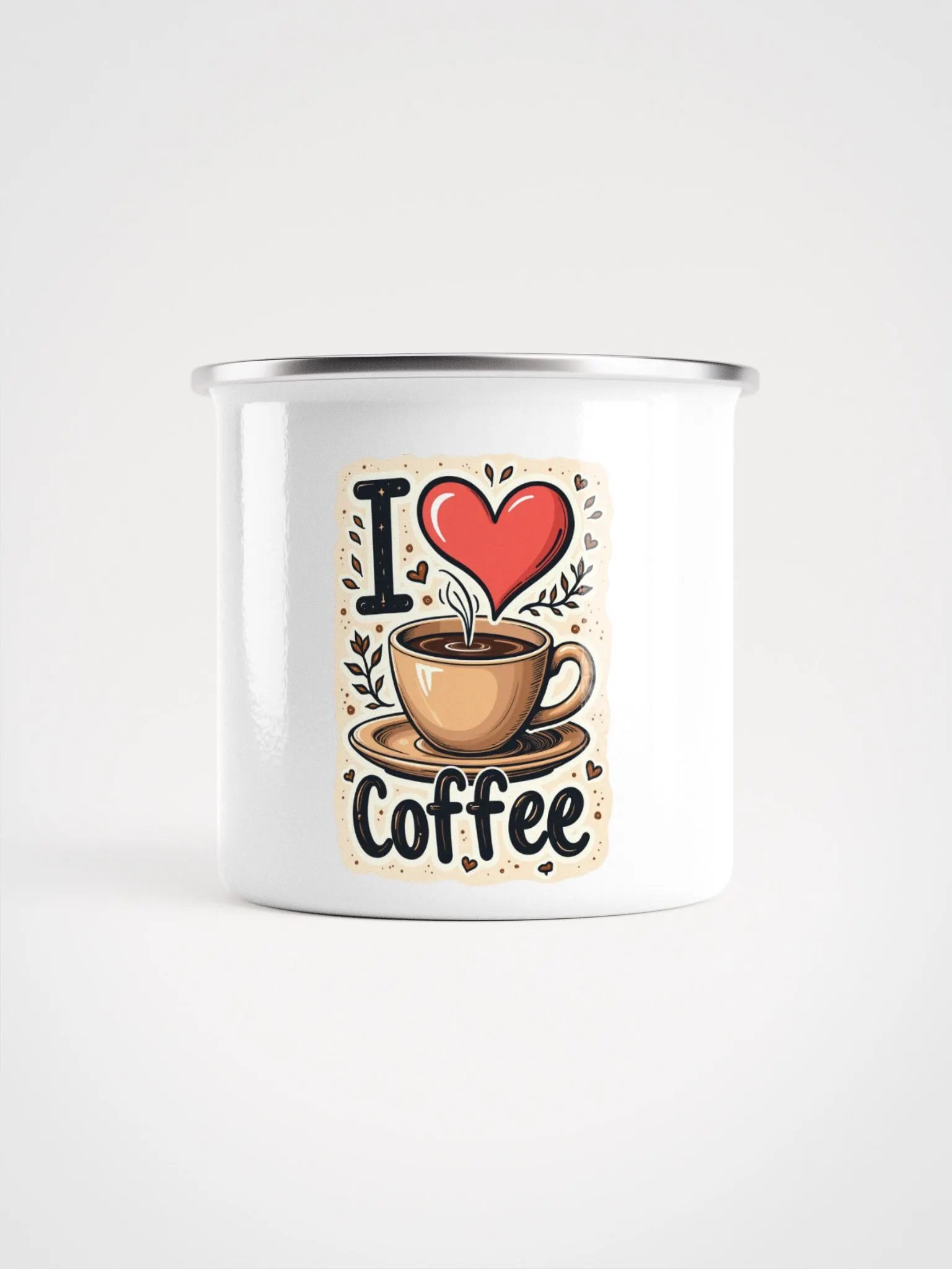 I Heart Coffee Enamel Mug product image (2)