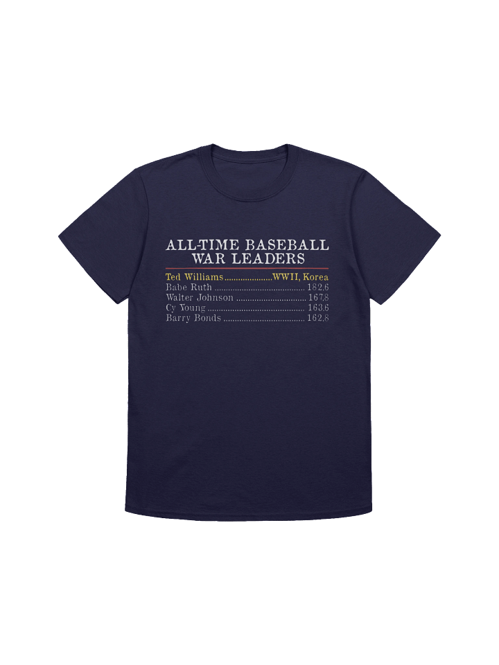 All-Time Baseball WAR Leaders T-Shirt product image (1)