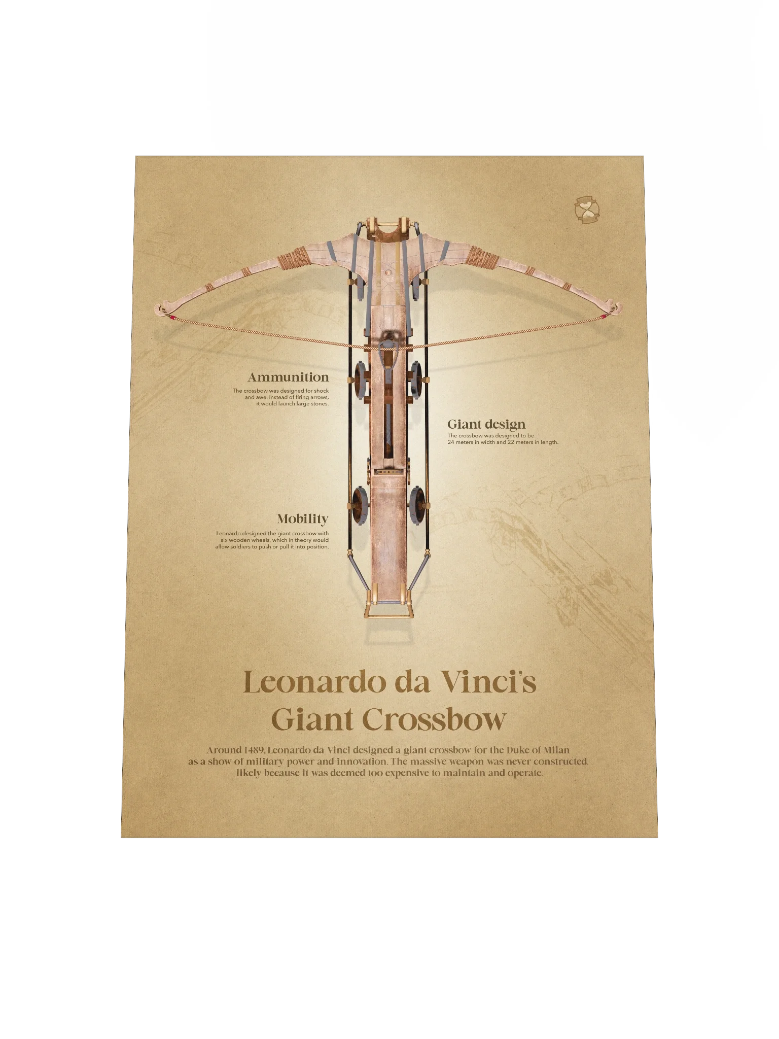 Leonardo da Vinci's Giant Crossbow (Unframed poster) product image (6)