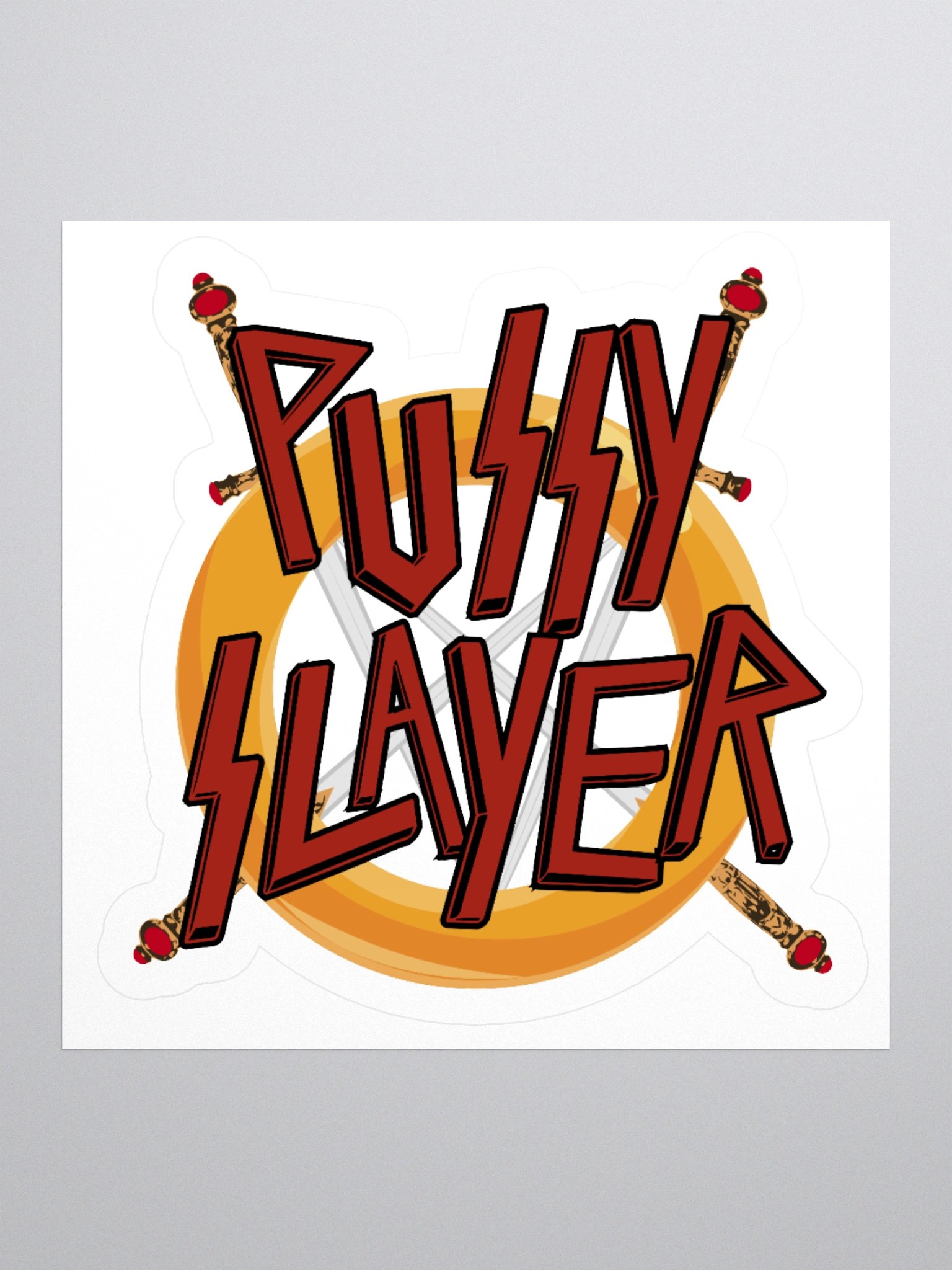 PUSSY SLAYER KISS CUT STICKER product image (3)