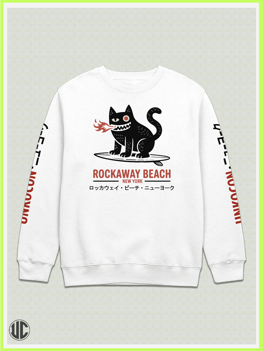 UnkoCon – Rockaway Beach NY Surfer Crew Neck Sweatshirt product image (1)