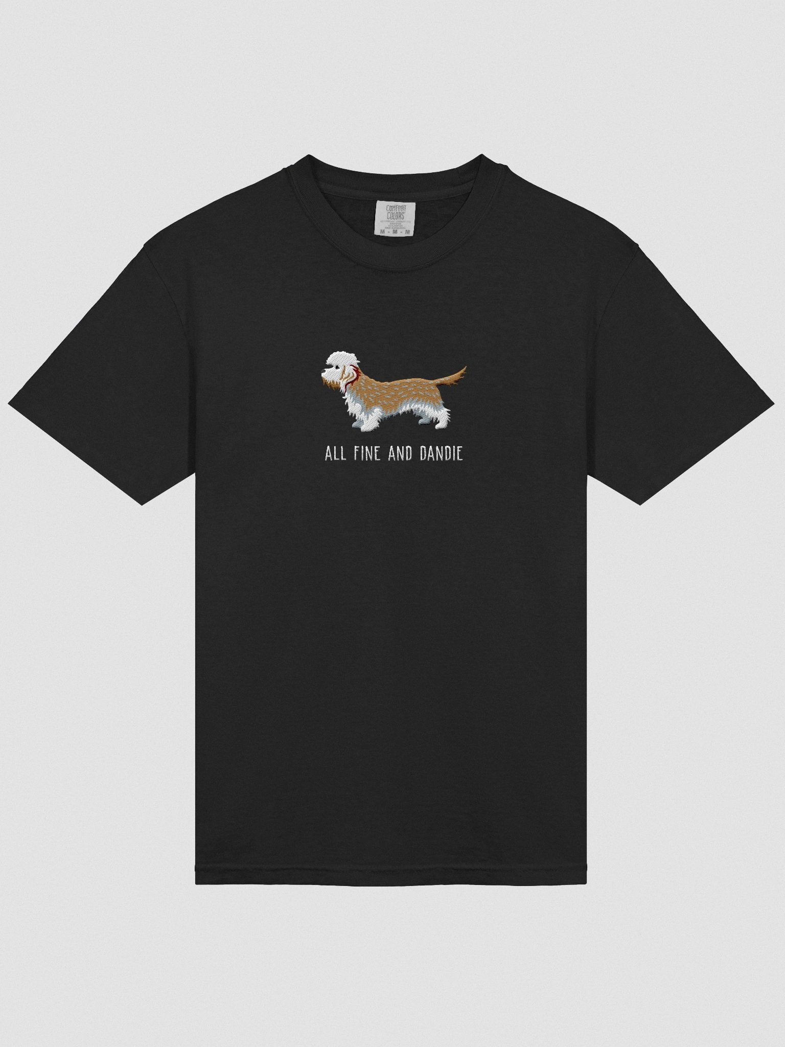 All Fine and Dandie T-Shirt(Embroidered) of a Dandie Dinmont Terrier(Mustard) product image (6)