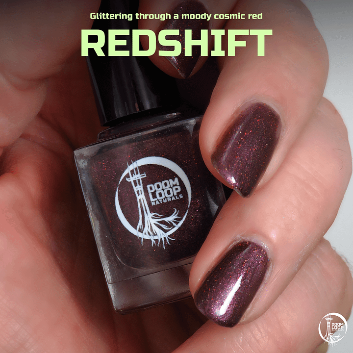 REDSHIFT - Deep Maroon Glitter Nail Polish product image (1)