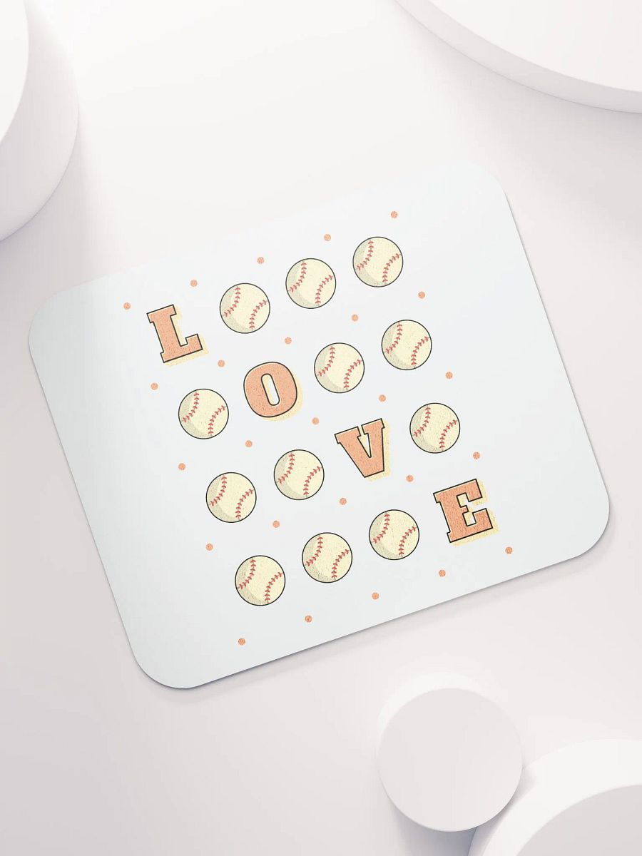 Love Baseball Square Grid Mouse Pad product image (5)