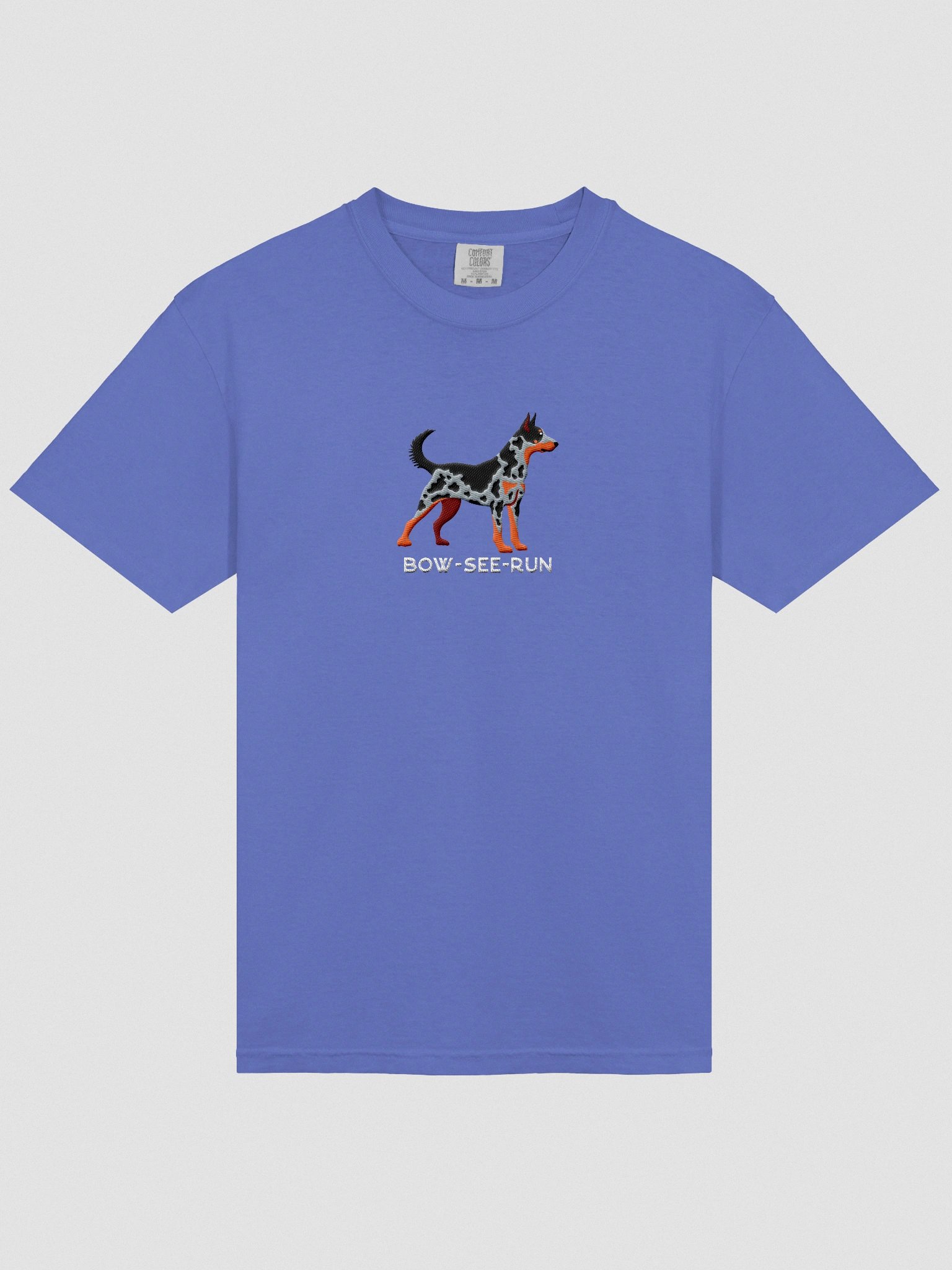 Bow-See-Run T-Shirt(Embroidered) of a Beauceron(Harlequin, Cropped Ears) product image (6)