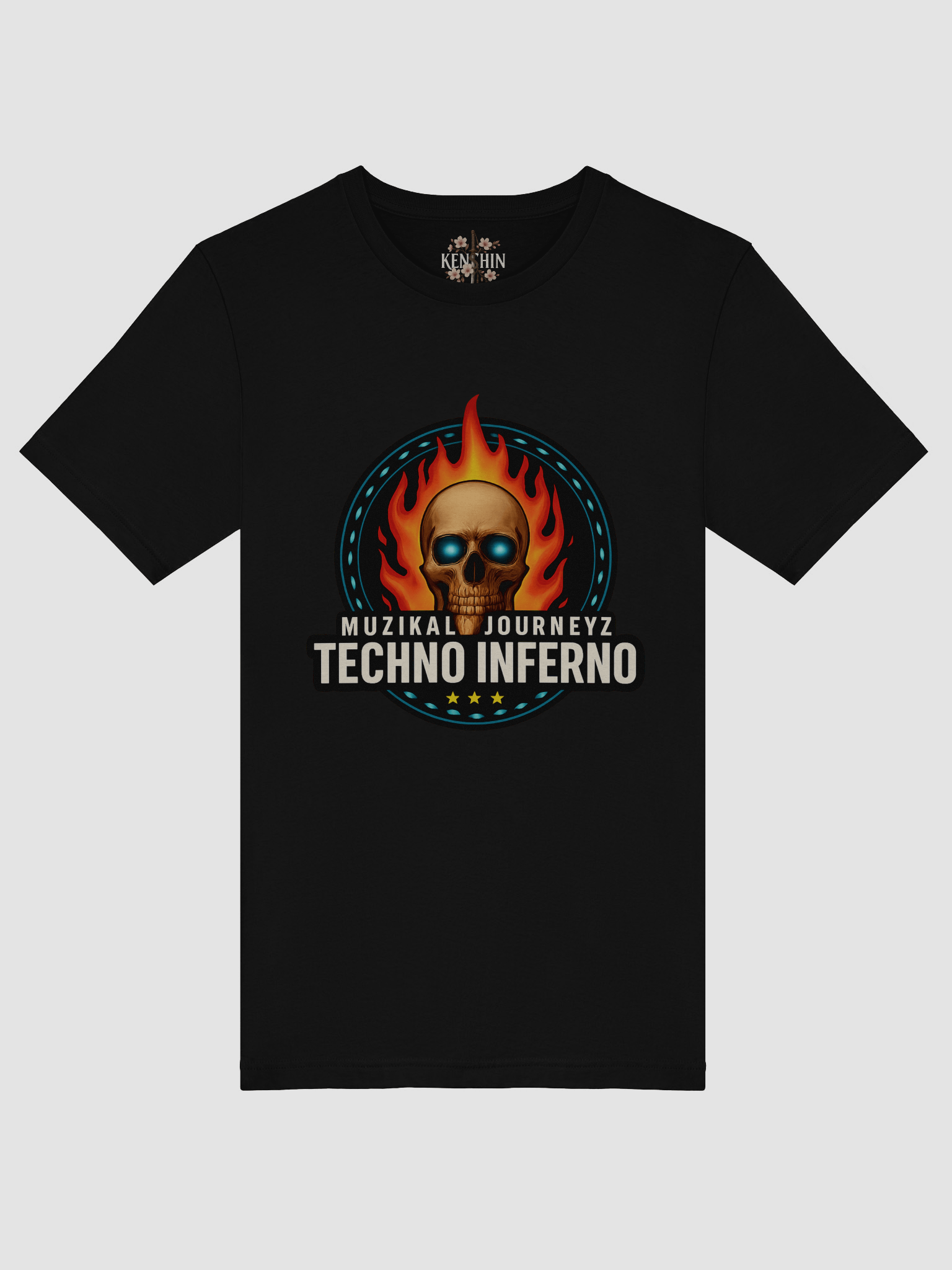 Techno Inferno Flaming Skull T-Shirt product image (5)