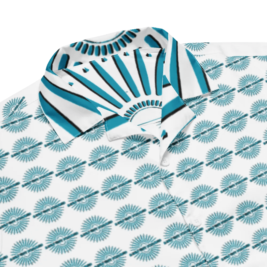 A NEW WAY FORWARD Turquoise Geometric Hawaiian Shirt product image (5)