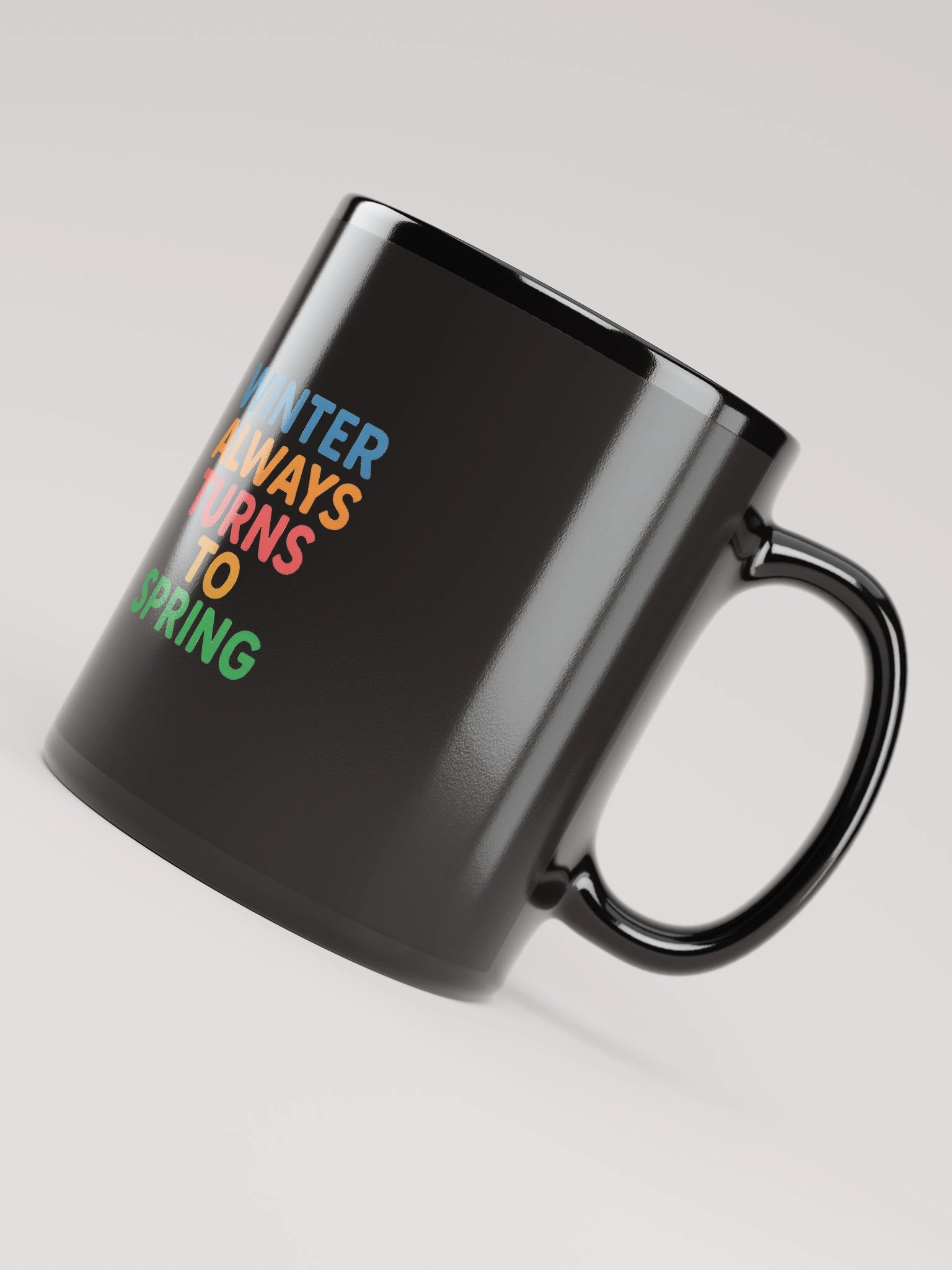 Winter Always Turns to Spring – Nichiren Buddhism Black Glossy Mug (11oz/15oz) product image (4)